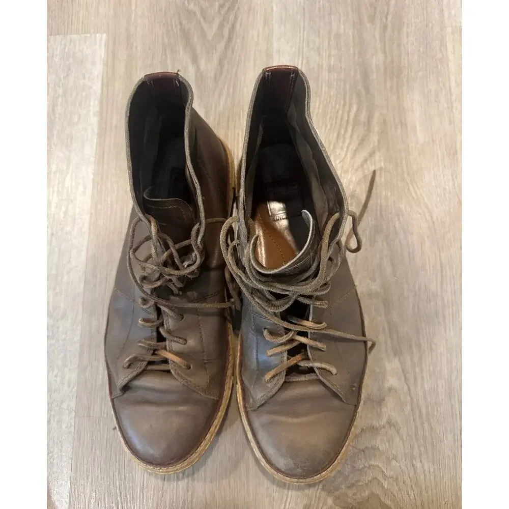 Frye Gates High Brown Leather Lace Up Lifestyle Sneakers Shoes Size 9.5 Classic